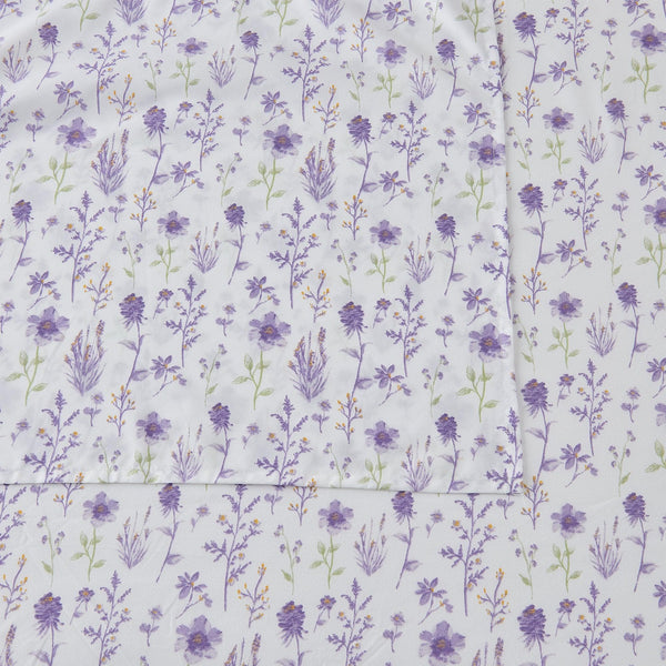 4 Piece Watercolor Floral Microfiber Sheet - Delia Collection