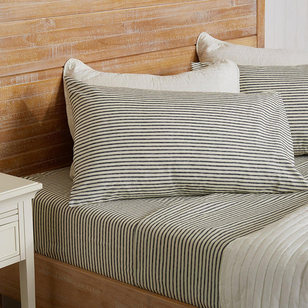 Striped Microfiber Sheet Set - Evette Collection