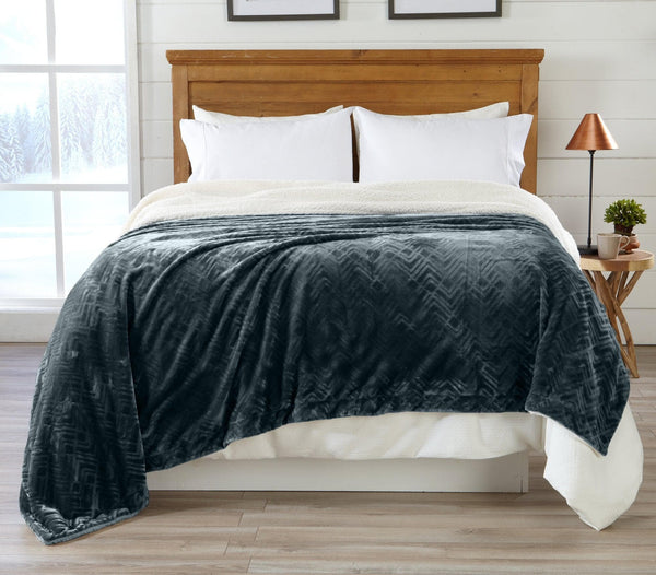 Velvet Plush Sherpa Luxury Bed Blanket - Cielo Collection