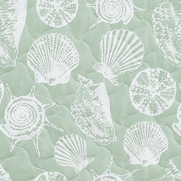 Green Seashell Quilt - Emerald Bay