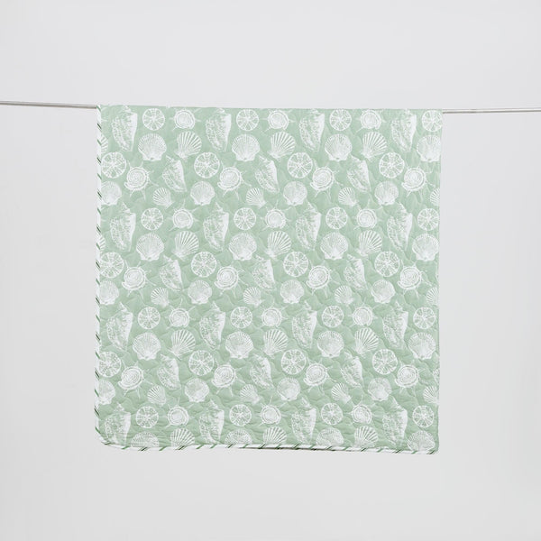 Green Seashell Quilt - Emerald Bay
