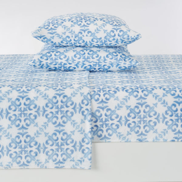 4-Piece Printed Plush Sheet - Velvet Luxe Lattice Collection