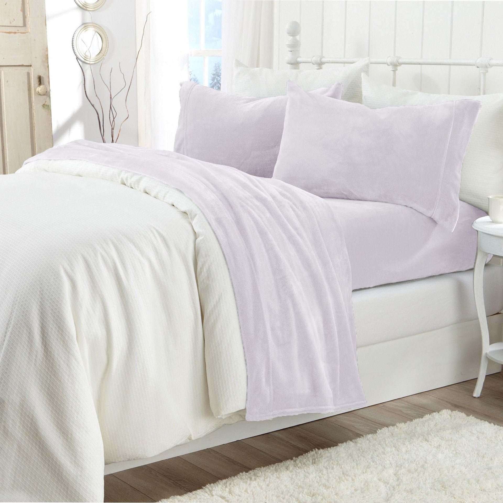 4-Piece Solid Plush Sheet - Velvet Luxe Collection