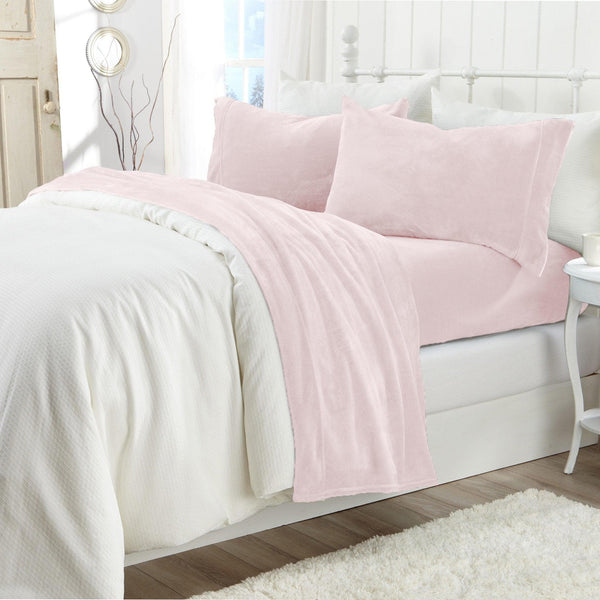 4-Piece Solid Plush Sheet - Velvet Luxe Collection