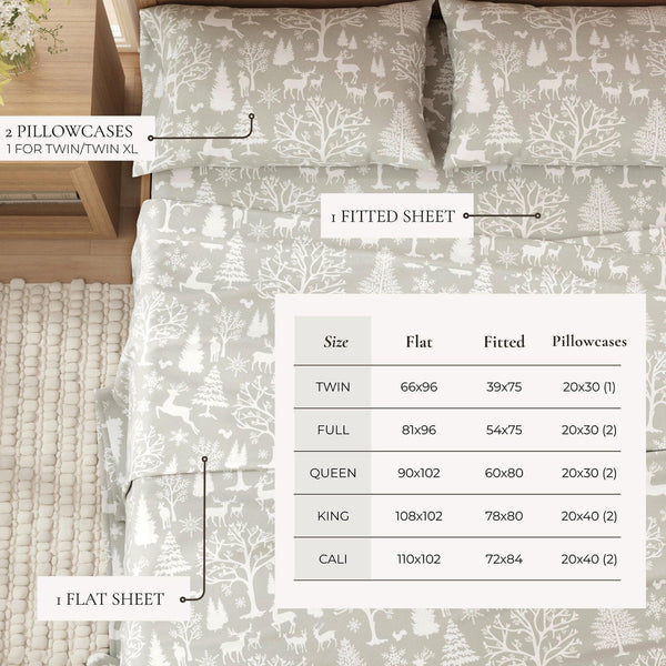 4-Piece Turkish Cotton Flannel Sheet - Lakeview Collection