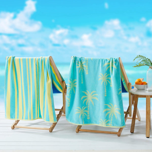 2 Pack 100% Cotton Jacquard Beach Towels - Playa Collection