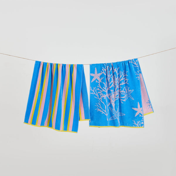2 Pack 100% Cotton Jacquard Beach Towels - Playa Collection