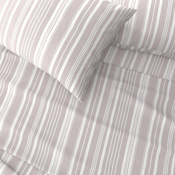 4-Piece Striped Microfiber Sheet Set - Elouise Collection