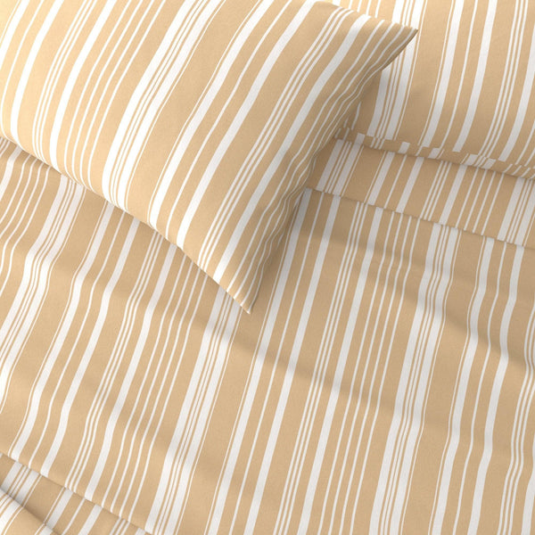 4-Piece Striped Microfiber Sheet Set - Elouise Collection