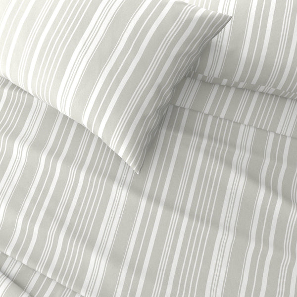 4-Piece Striped Microfiber Sheet Set - Elouise Collection