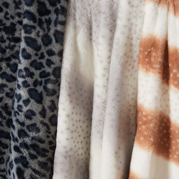 Faux Fur Printed Throw Blanket - Aaliyah Collection