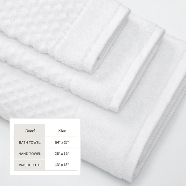 Cotton Diamond Waffle Weave Bath Towel Set - Grayson Collection