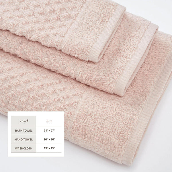 Cotton Diamond Waffle Weave Bath Towel Set - Grayson Collection