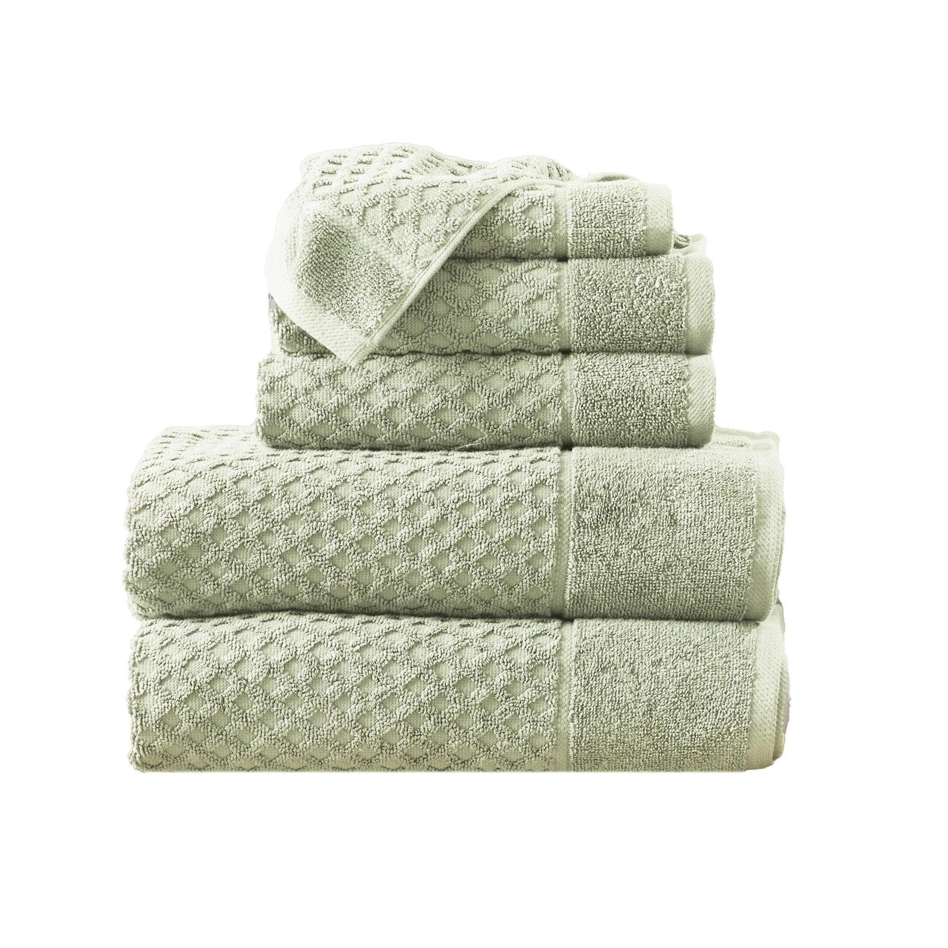 Cotton Diamond Waffle Weave Bath Towel Set - Grayson Collection
