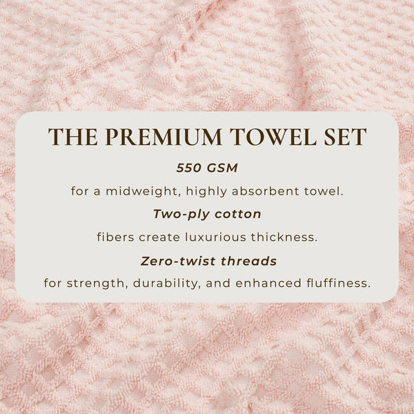 Cotton Diamond Waffle Weave Bath Towel Set - Grayson Collection