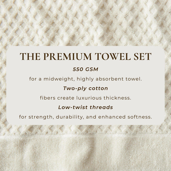 Cotton Diamond Waffle Weave Bath Towel Set - Grayson Collection