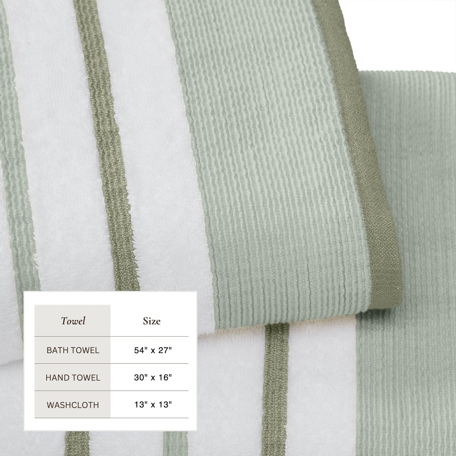 Decorative Cotton Stripe Bath Towel Set - Noelle Collection