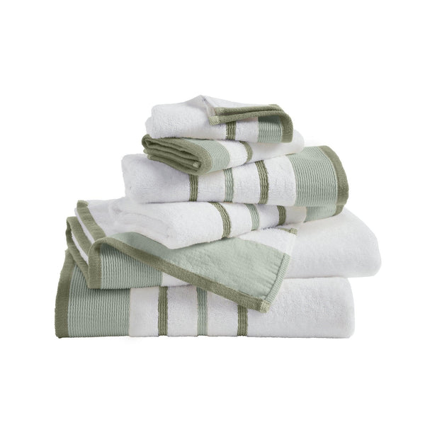 Decorative Cotton Stripe Bath Towel Set - Noelle Collection