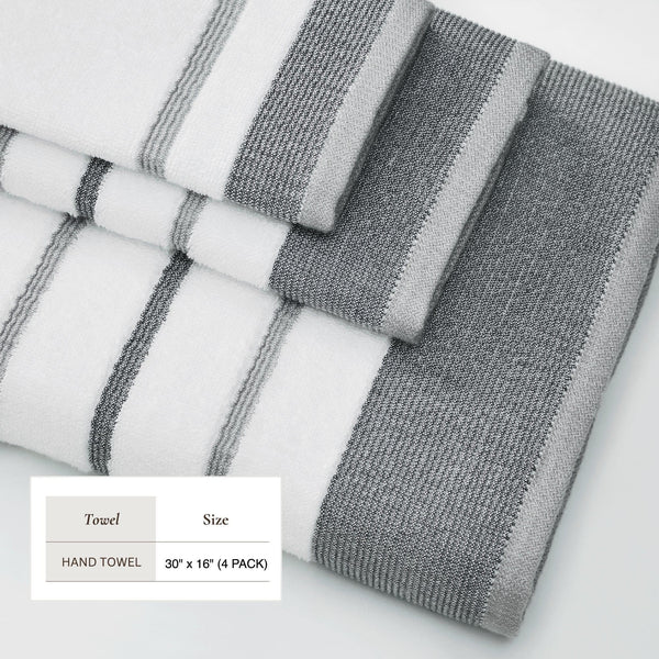 Decorative Cotton Stripe Bath Towel Set - Noelle Collection
