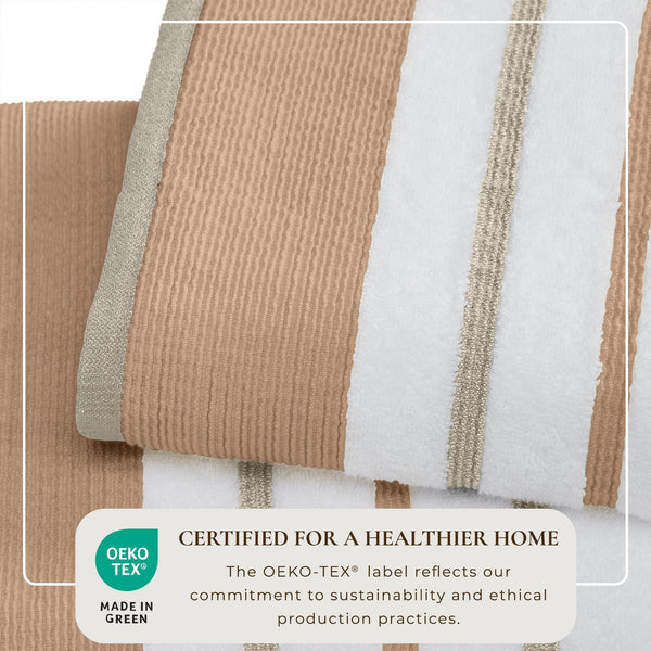 Decorative Cotton Stripe Bath Towel Set - Noelle Collection