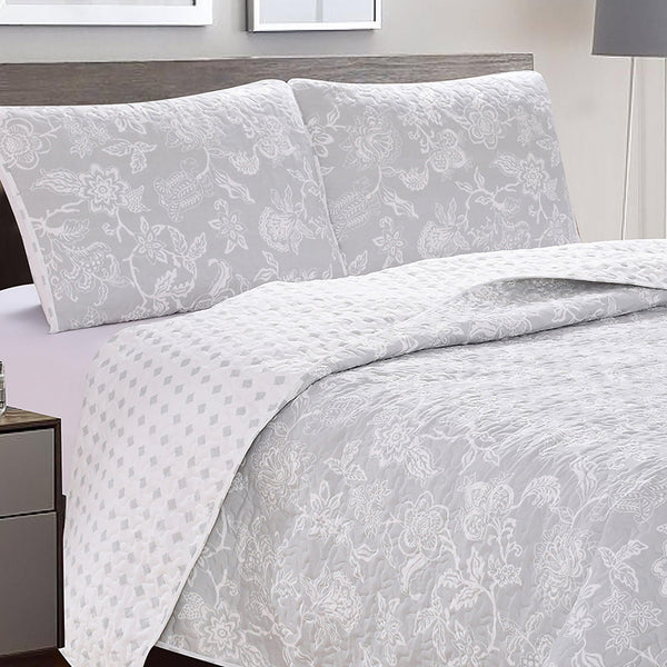 3-Piece Floral Quilt - Emma Collection Great Bay Home