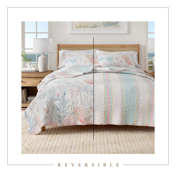 Coastal Coral Reef Quilt Set - Caymen Collection Great Bay Home
