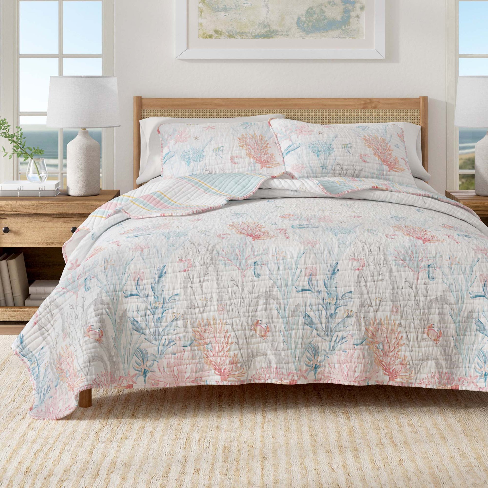Coastal Coral Reef Quilt Set - Caymen Collection Great Bay Home