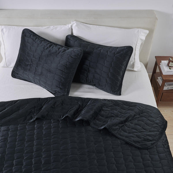 Velvet Box-Stitched Quilt Set - Vivica Collection