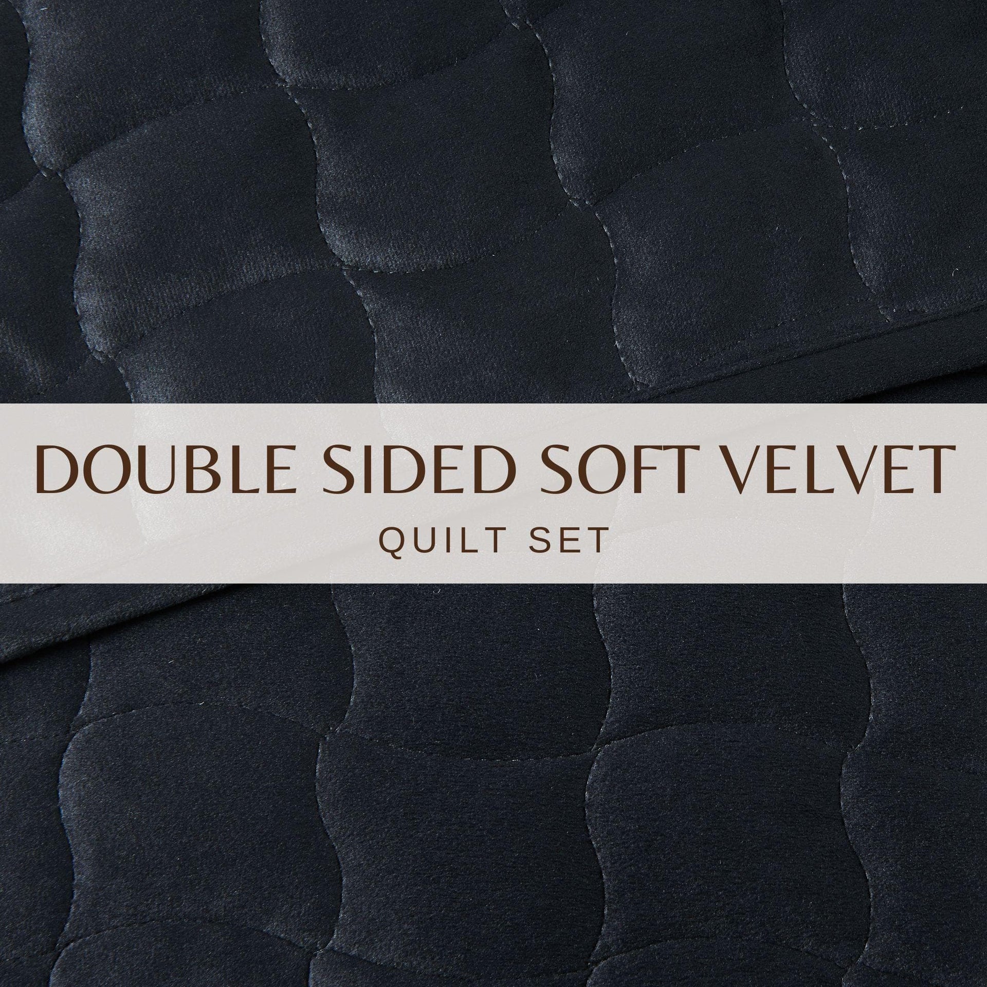 Velvet Box-Stitched Quilt Set - Vivica Collection