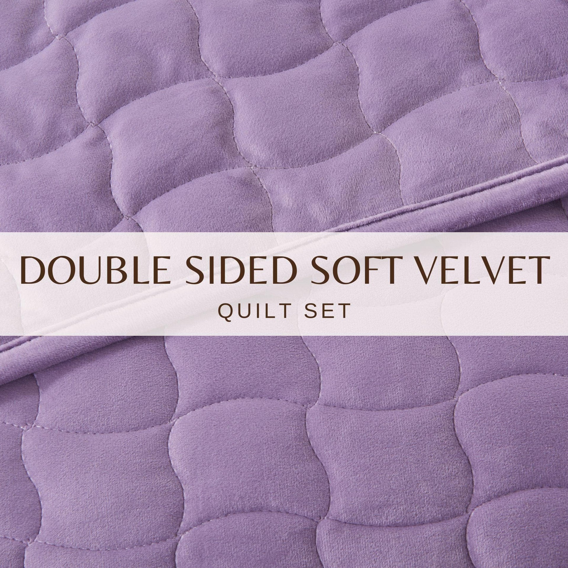 Velvet Box-Stitched Quilt Set - Vivica Collection