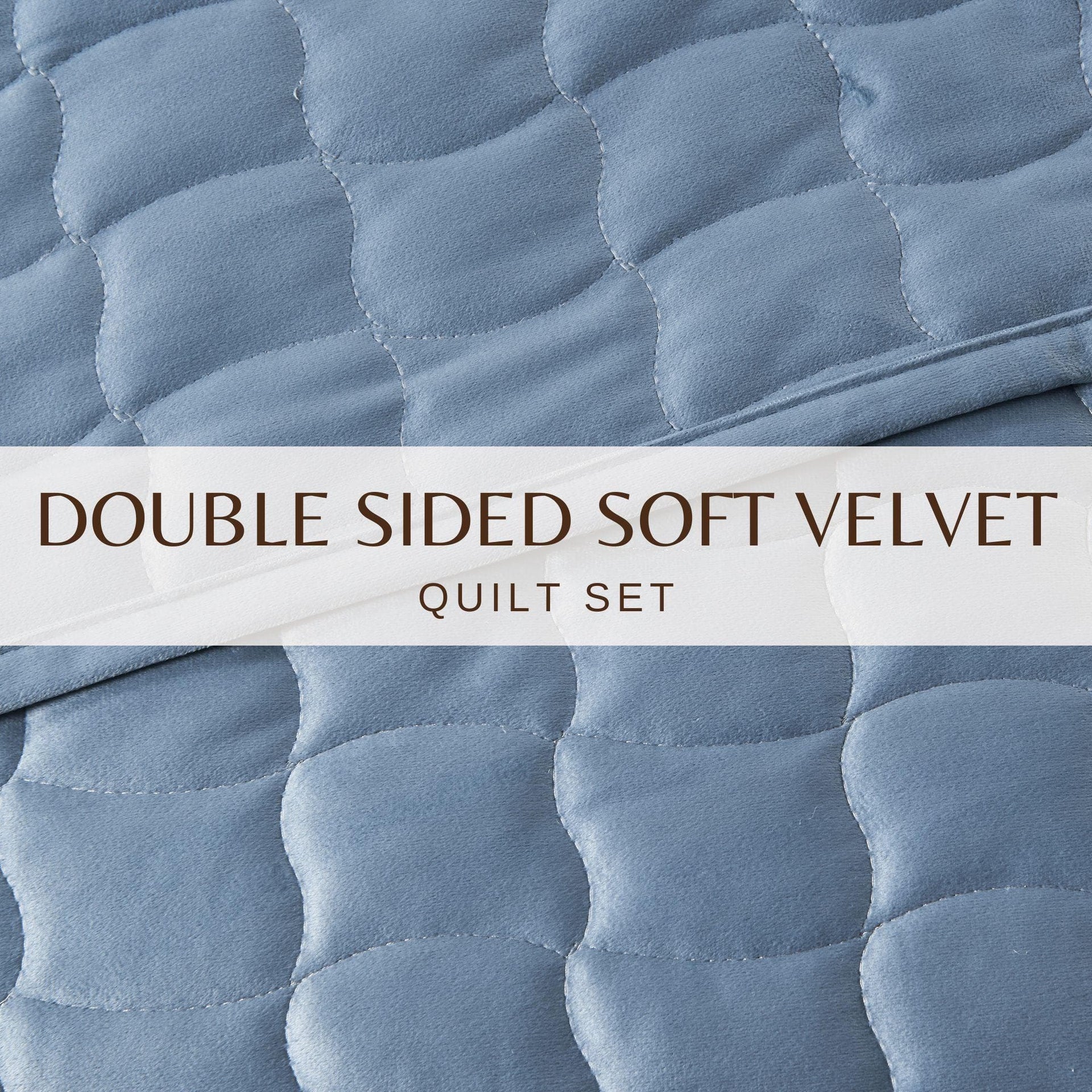 Velvet Box-Stitched Quilt Set - Vivica Collection