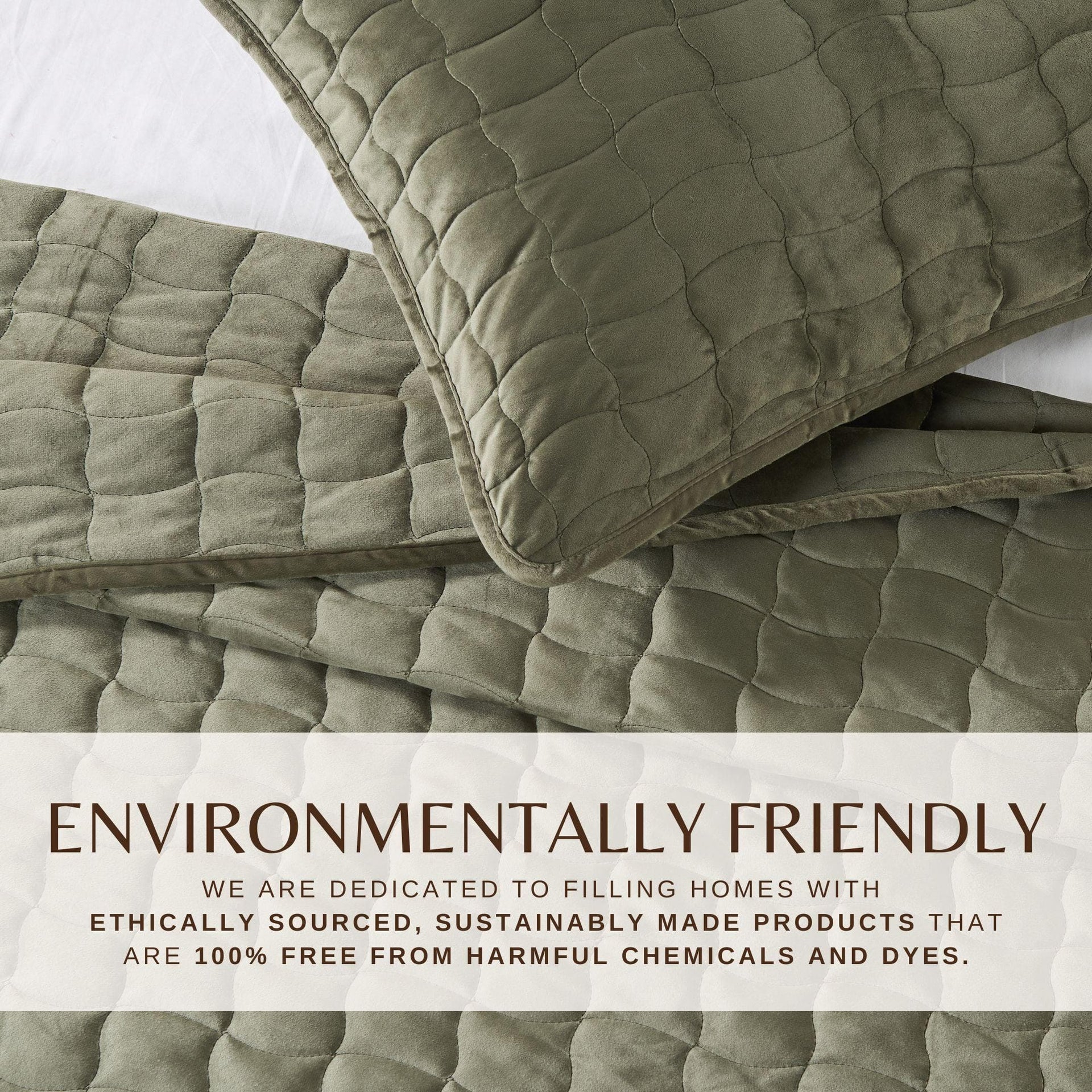 Velvet Box-Stitched Quilt Set - Vivica Collection