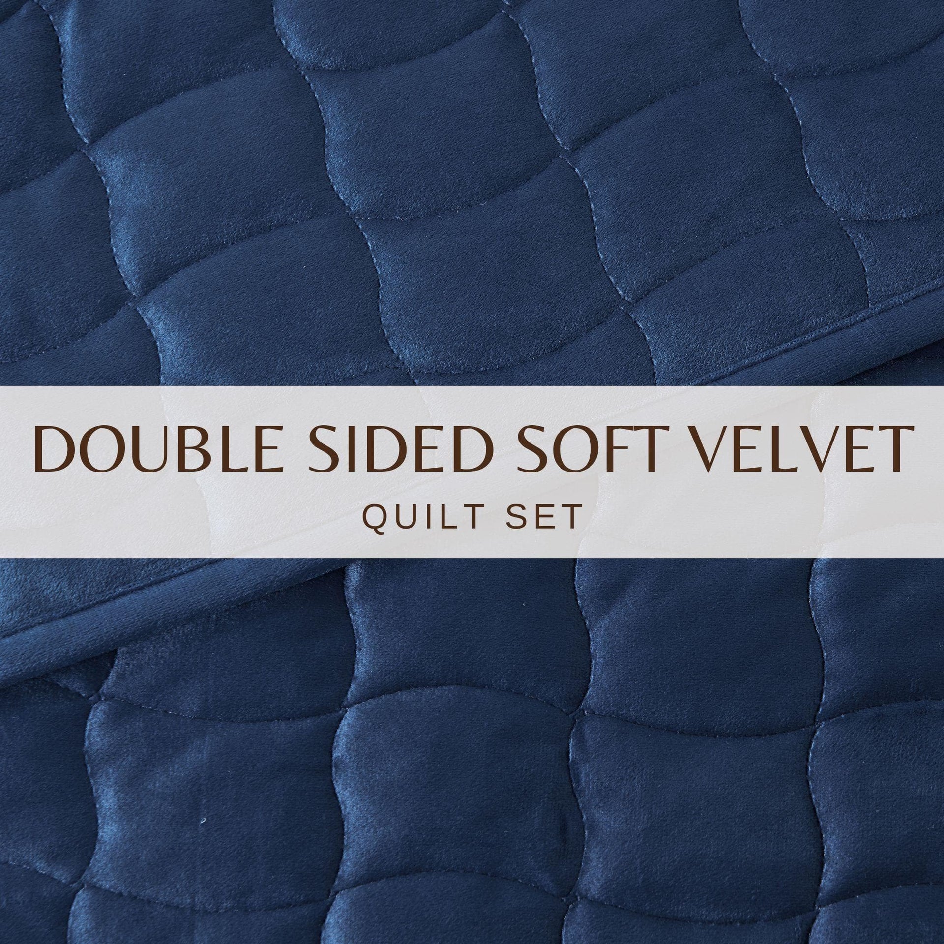 Velvet Box-Stitched Quilt Set - Vivica Collection