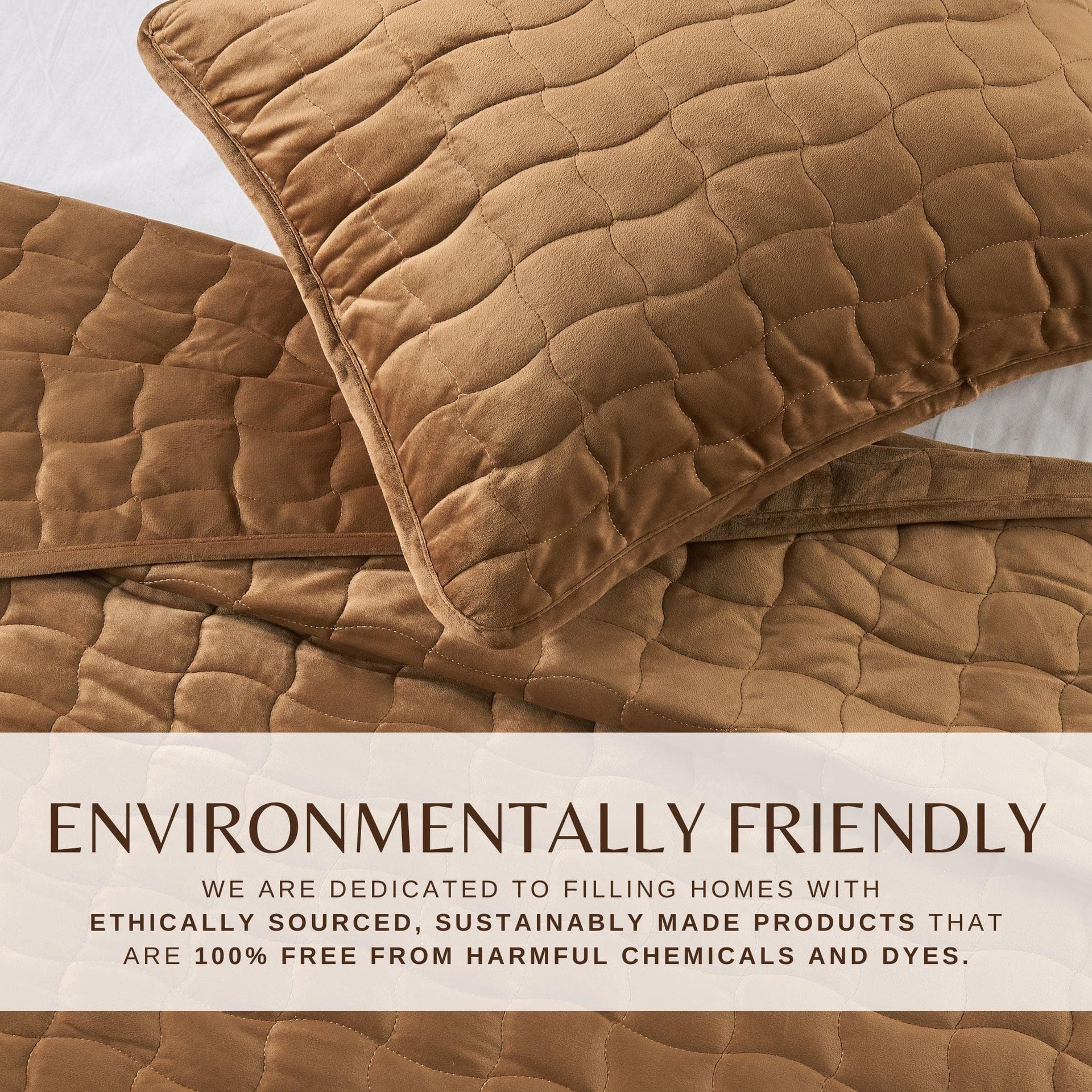 Velvet Box-Stitched Quilt Set - Vivica Collection