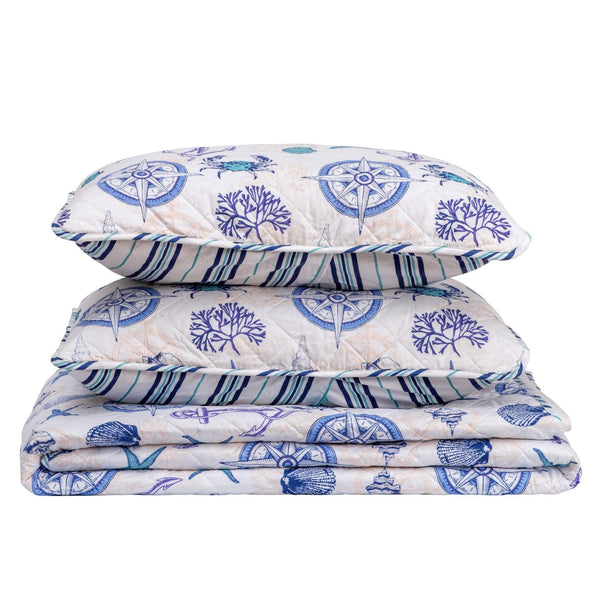 Nautical Anchor Quilt Set - Azure Collection