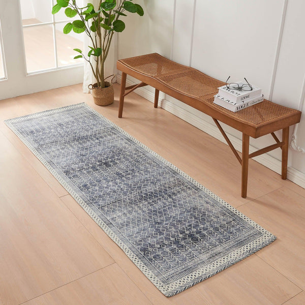 Distressed Moroccan Machine Washable Accent Runner 2'4
