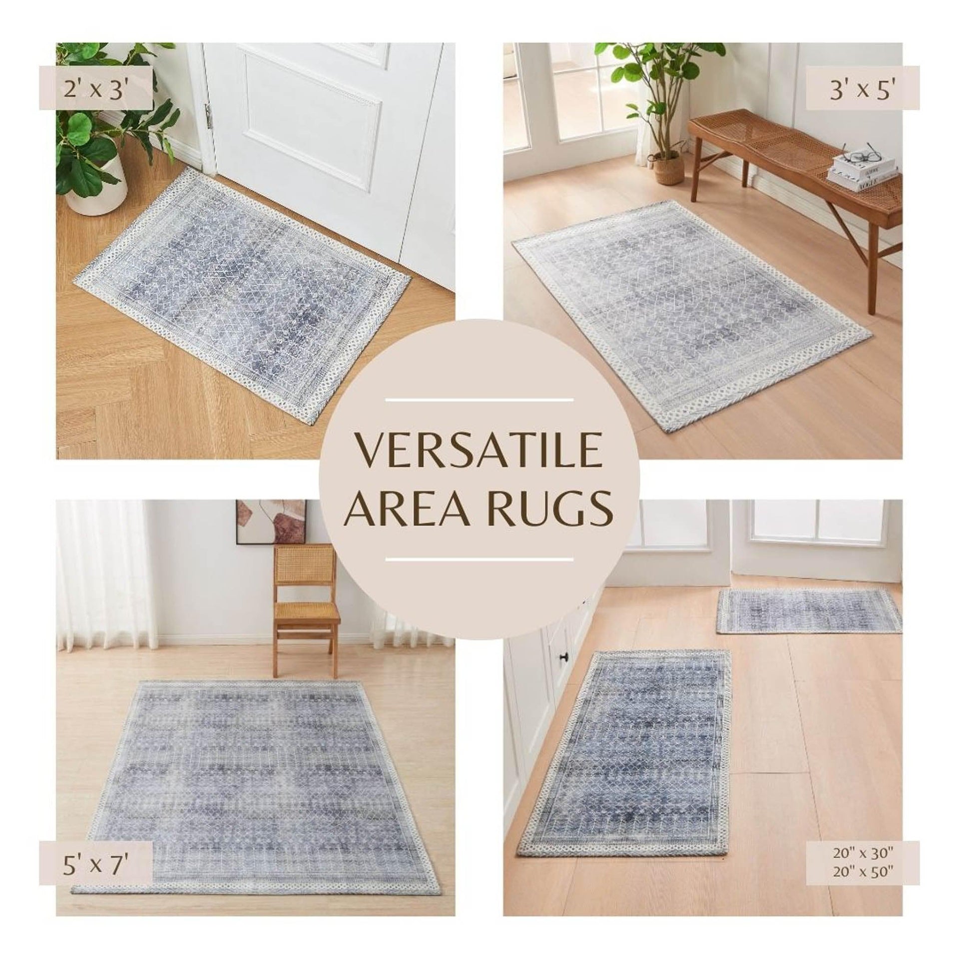 Distressed Moroccan Machine Washable Accent Runner 2'4