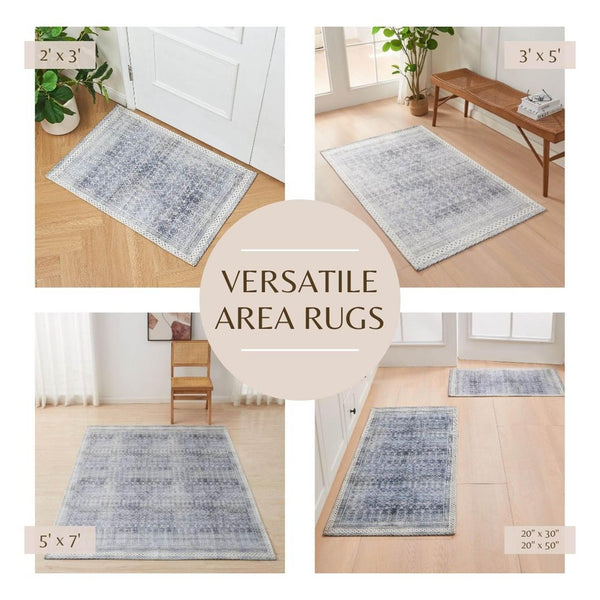 Distressed Moroccan Machine Washable Accent Runner 2'4