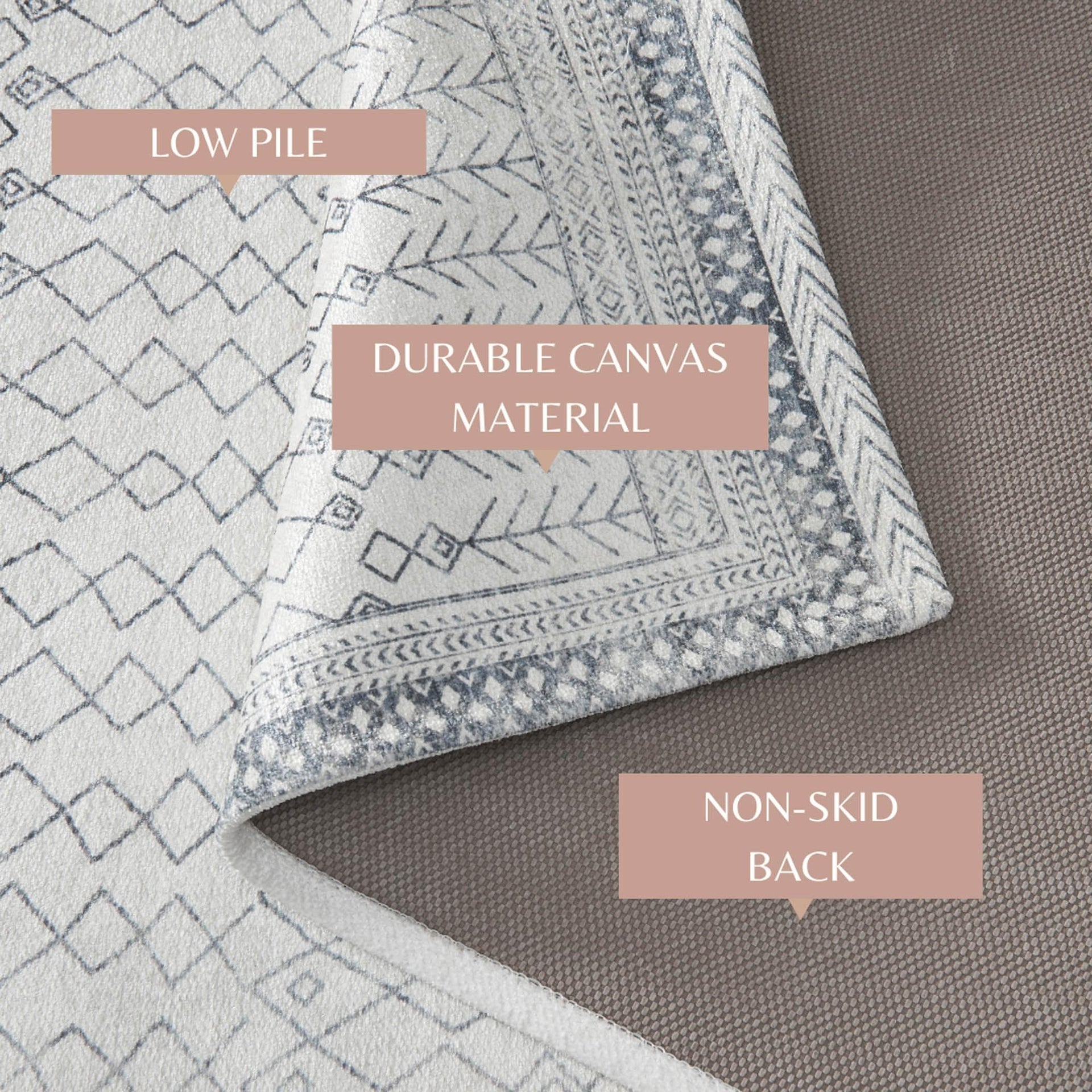 Distressed Moroccan Machine Washable Accent Runner 2'4