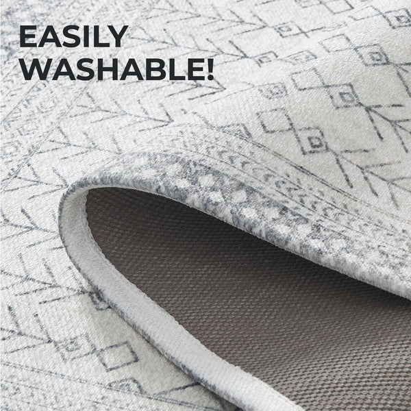 Distressed Moroccan Machine Washable Accent Runner 2'4