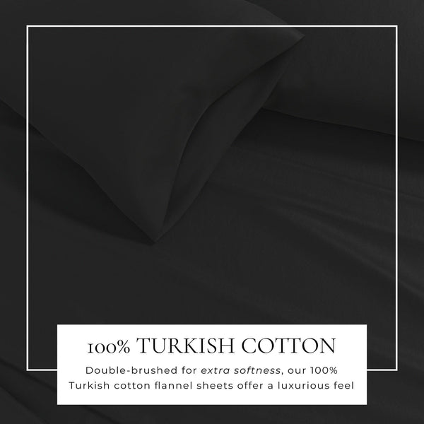 4-Piece Cotton Solid Flannel Sheet - Nordic Collection