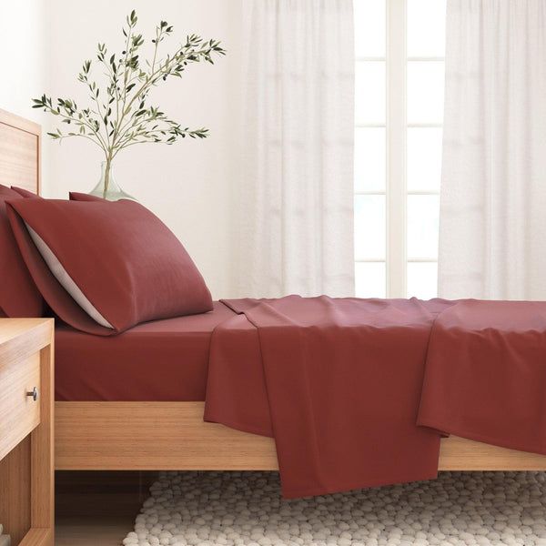 4-Piece Cotton Solid Flannel Sheet - Nordic Collection