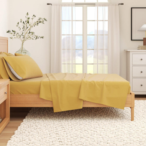 4-Piece Cotton Solid Flannel Sheet - Nordic Collection