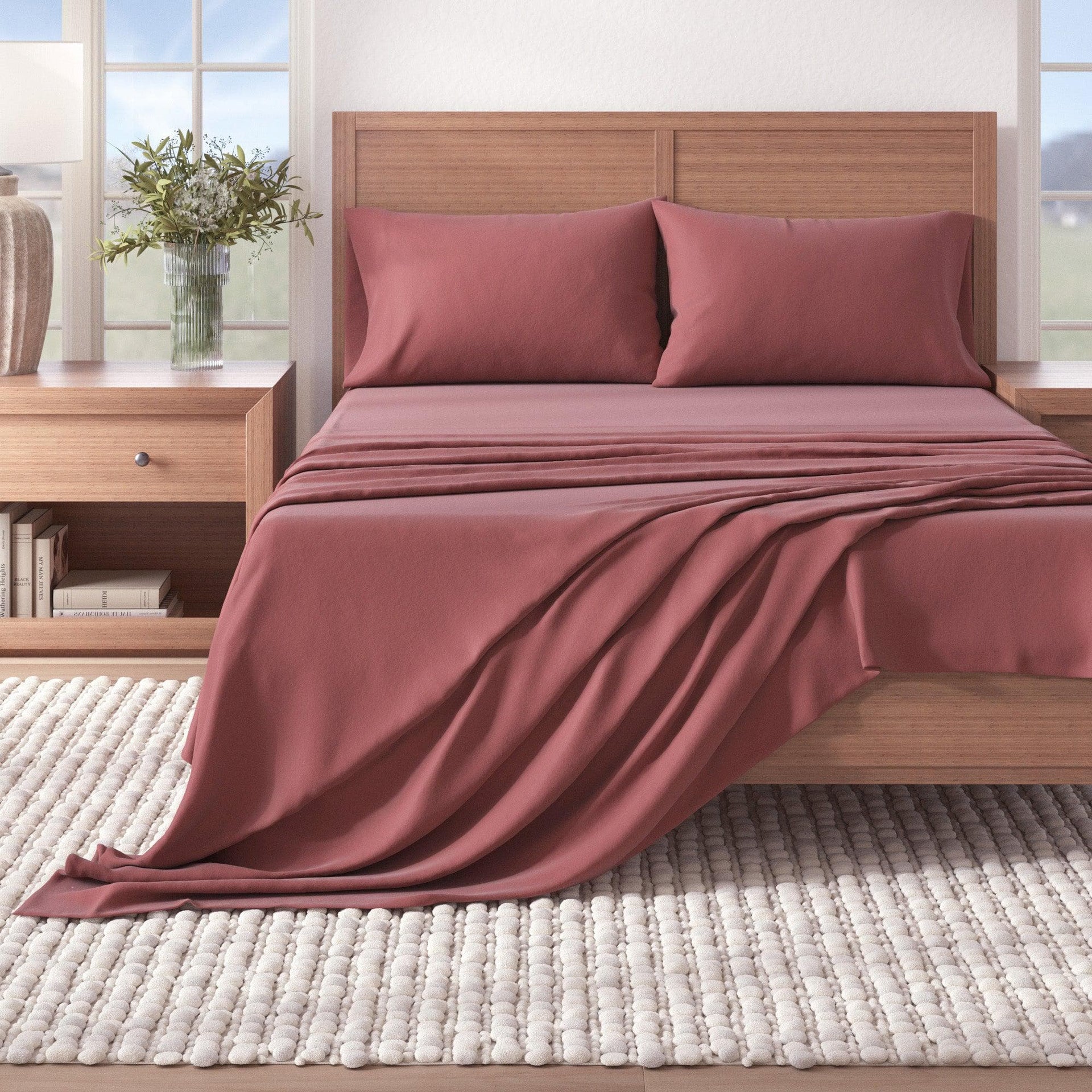 4-Piece Cotton Solid Flannel Sheet - Nordic Collection