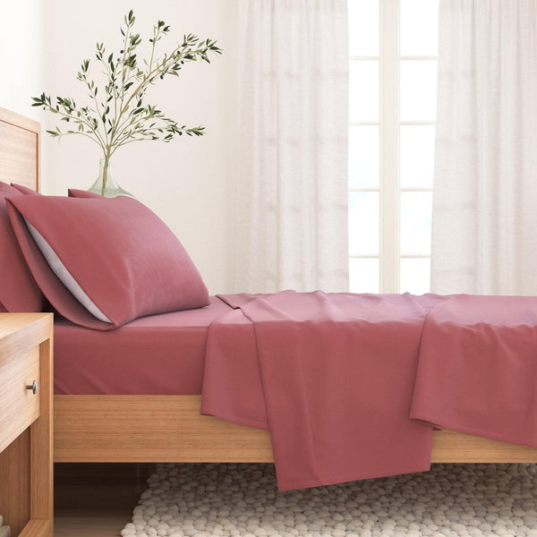 4-Piece Cotton Solid Flannel Sheet - Nordic Collection