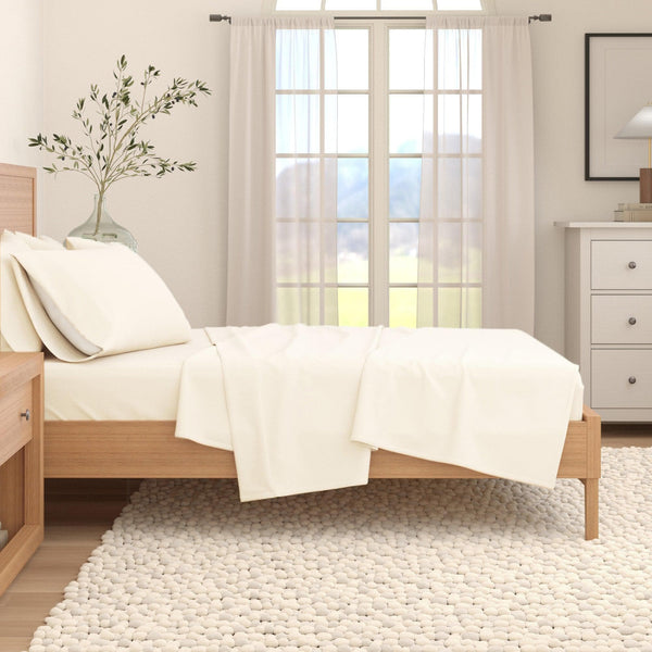 4-Piece Cotton Solid Flannel Sheet - Nordic Collection