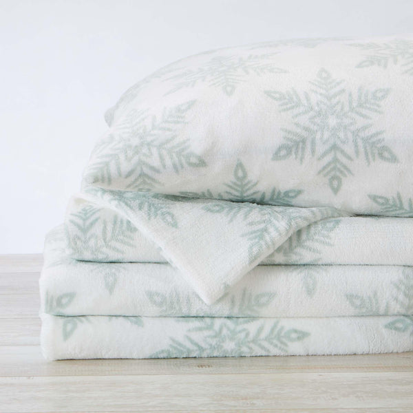 4-Piece Printed Plush Sheet - Velvet Luxe Collection