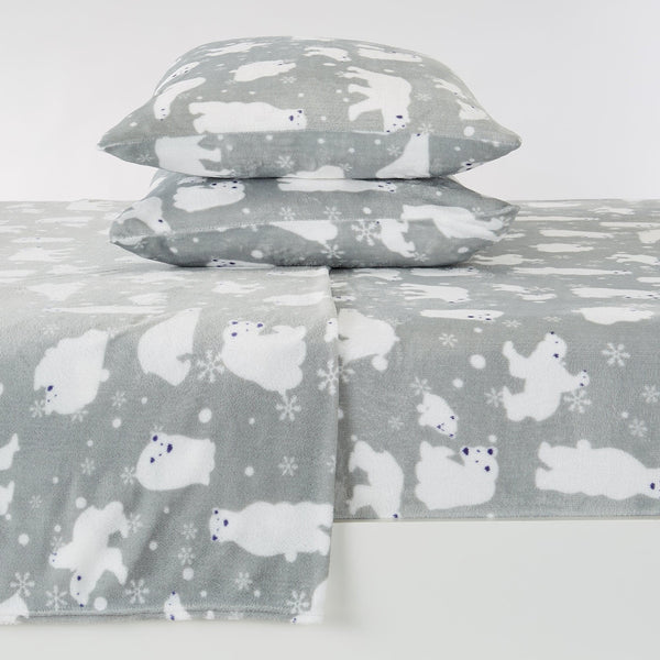 4-Piece Printed Plush Sheet - Velvet Luxe Collection