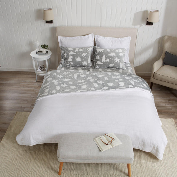 4-Piece Printed Plush Sheet - Velvet Luxe Collection