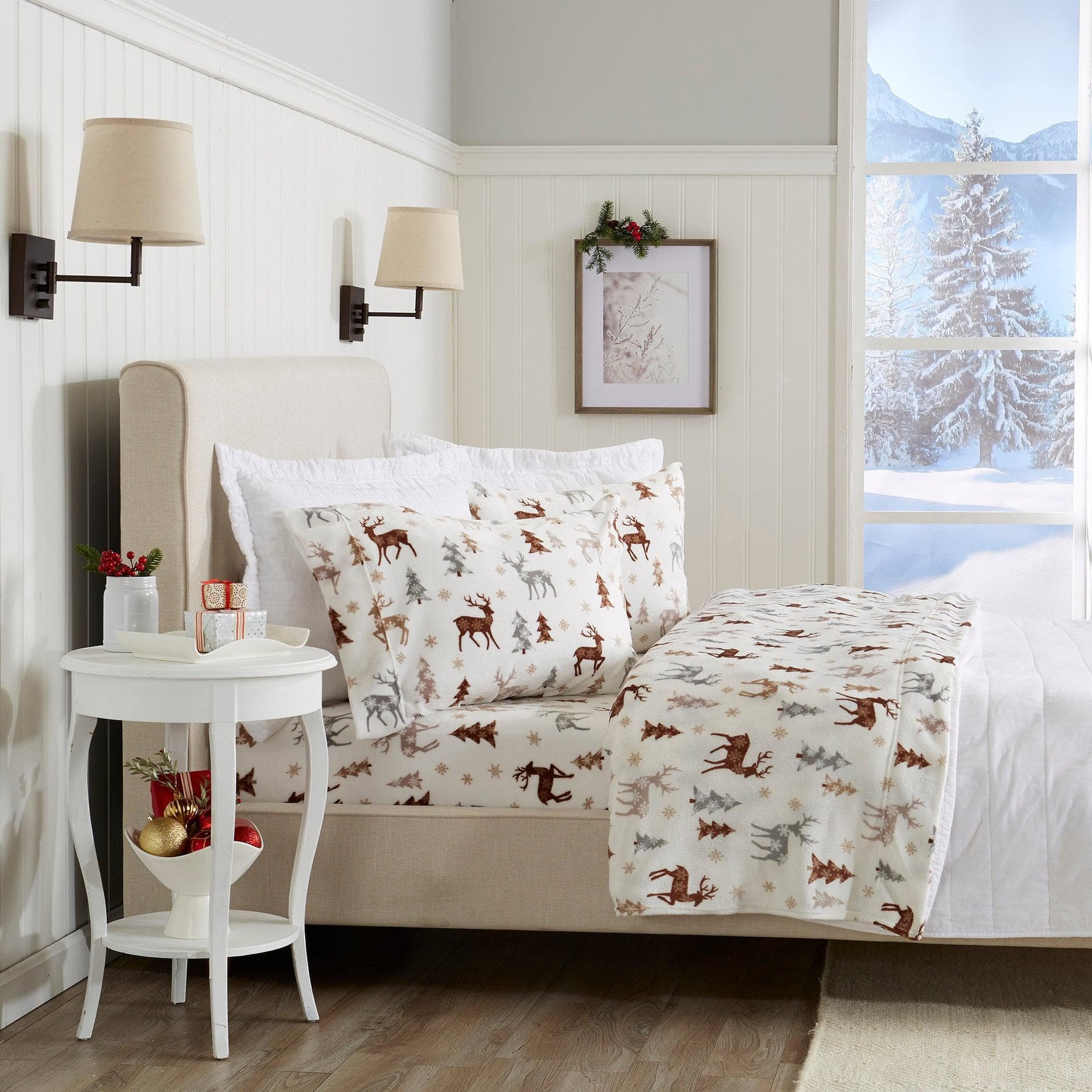 4-Piece Printed Plush Sheet - Velvet Luxe Collection